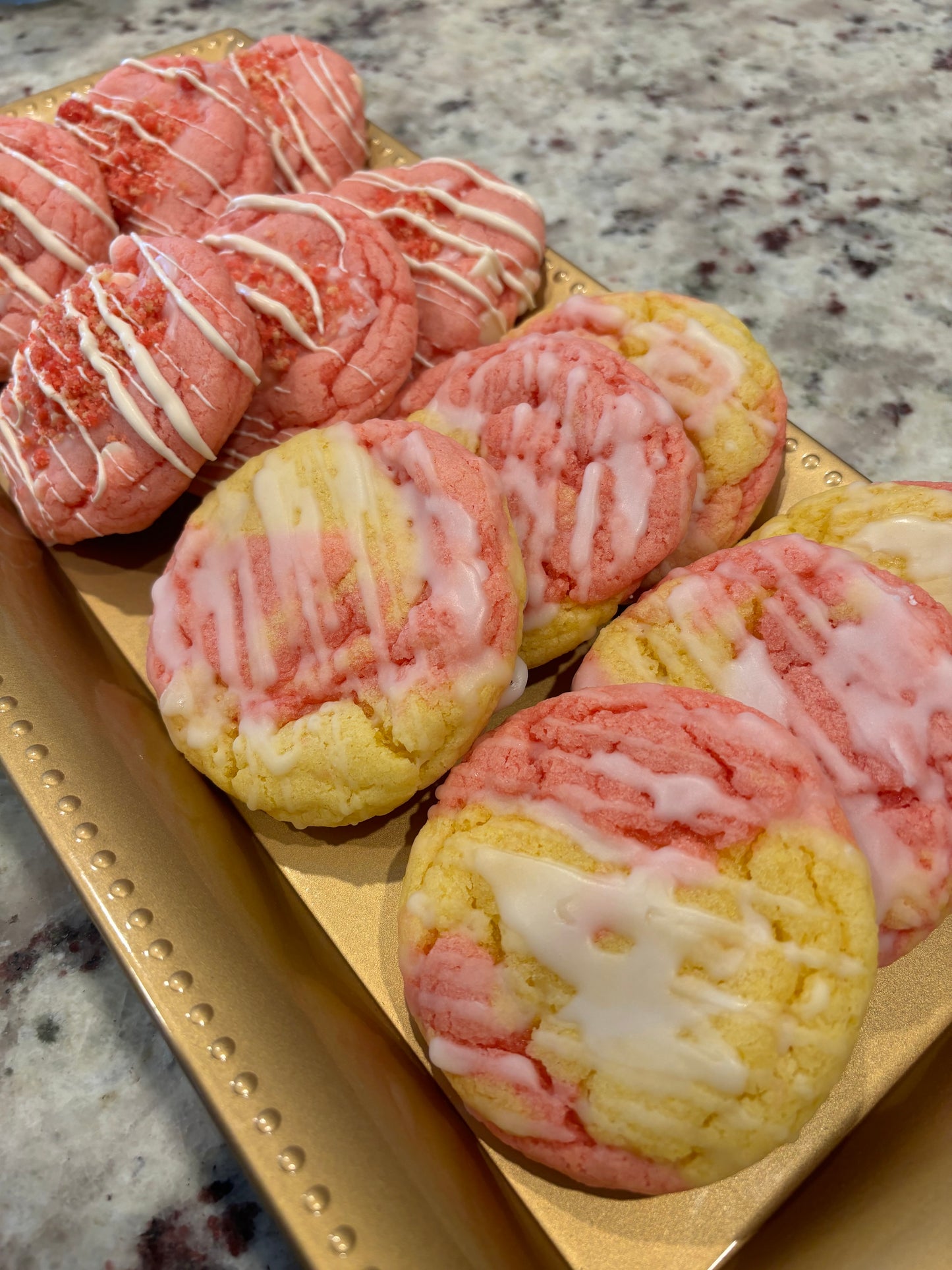 Strawberry/lemonade, Strawberry Krumble, and Lemon supreme cookies!