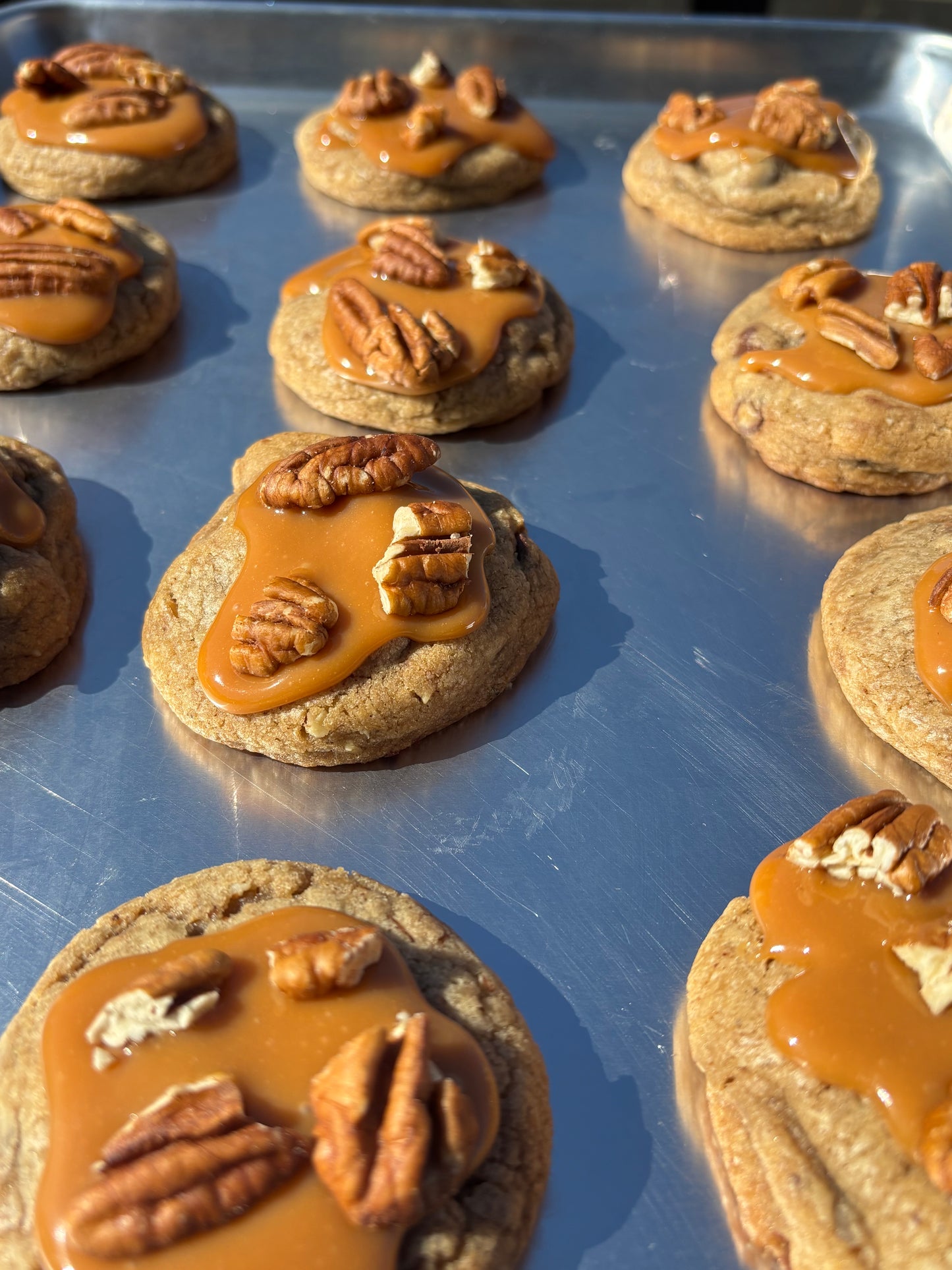 Caramel pecan chocolate chip cookies