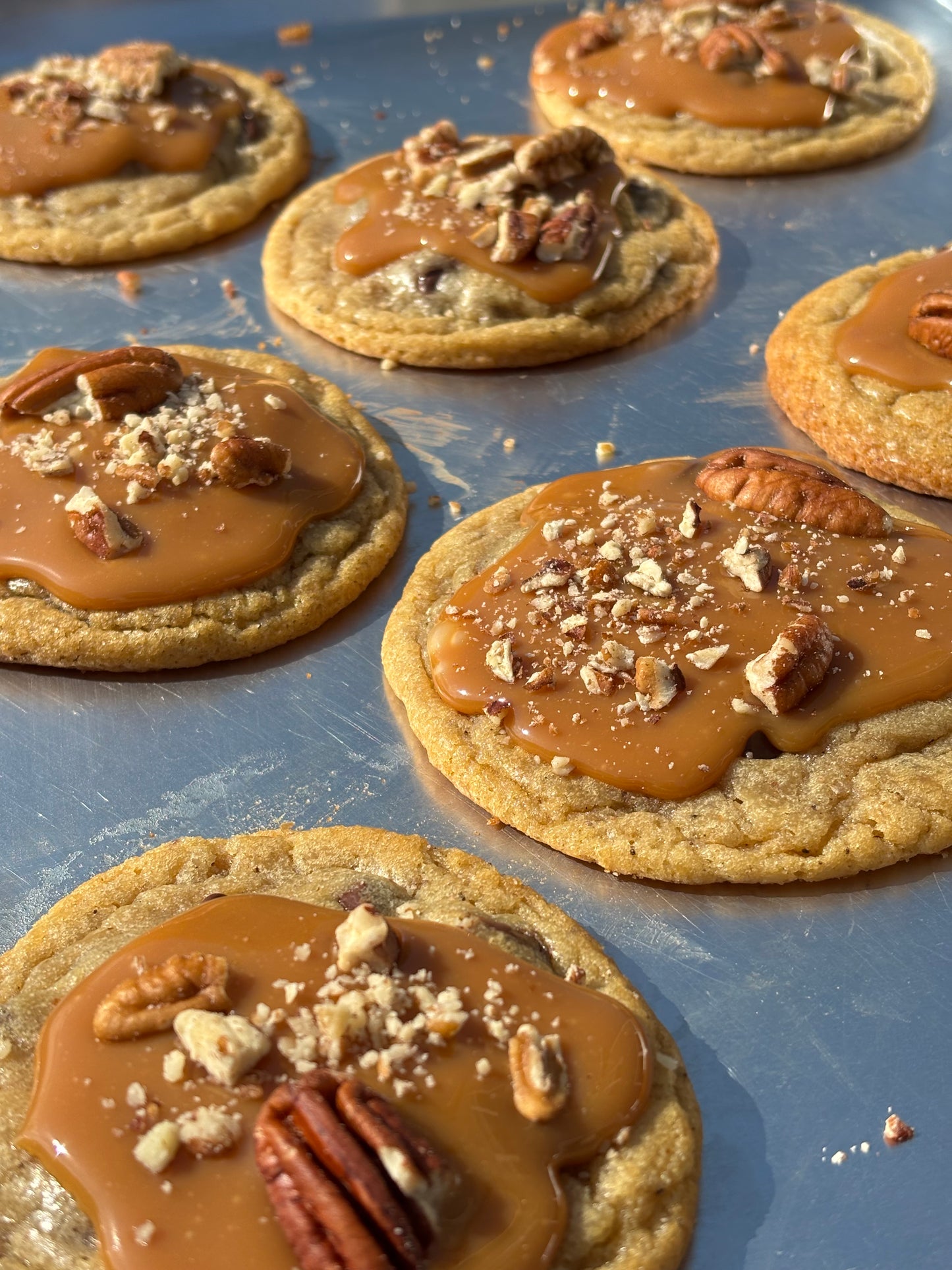 Caramel pecan chocolate chip cookies