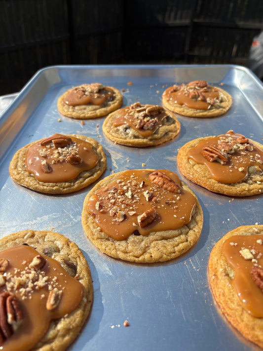 Caramel pecan chocolate chip cookies
