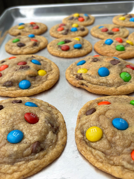 M&M chocolate chip cookies