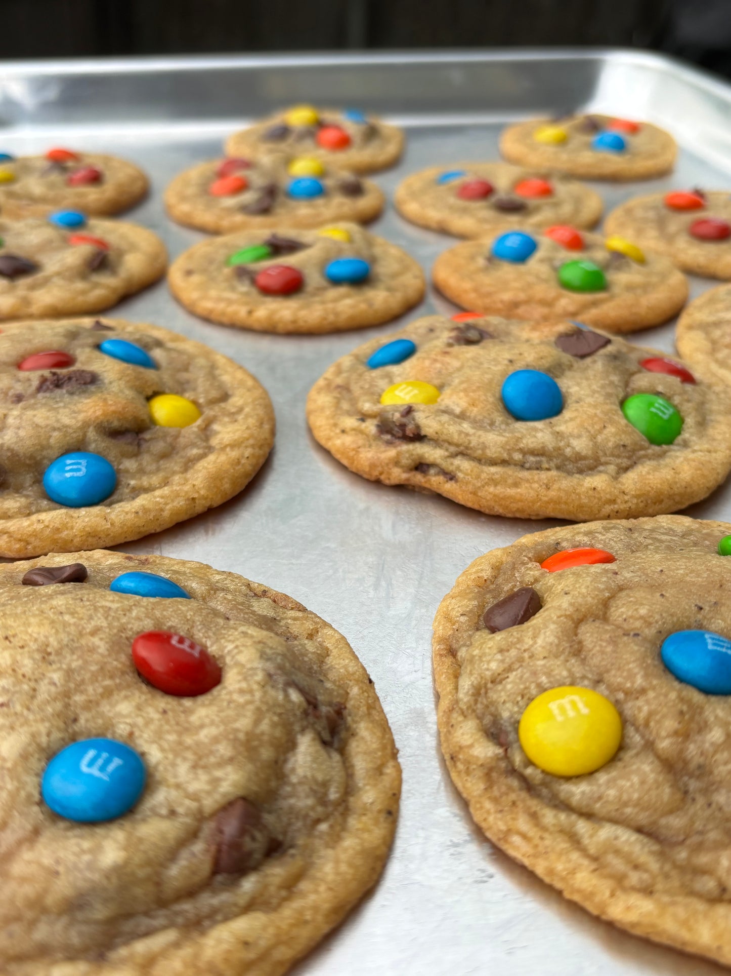 M&M chocolate chip cookies